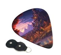 Fantasy Town Lot de 6 médiators de guitare 3 épaisseurs différentes avec sac de rangement pour guitares acoustiques et basses (0,46 mm, 0,71 mm, 0,96 mm)