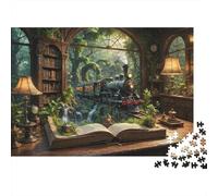 Fantasy Train Journey Colourful Magical Book Scene 1000 Pcs Jigsaw for Adults Beautifully Illustrated Challenging 38x26cm/1000pcs