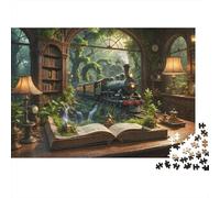 Fantasy Train Livre Set Puzzle 1000 Pièces Famille, Carton Solide Recy coration Intérieure, Art Mural, Loisirs Indoor, Défi Mental 70x50cm/1000pcs