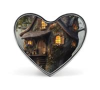 Fantasy Tree House Brooch Pins Heart Badge Collar Lapel Pins Dress Coat Accessories for Women Men