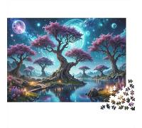 Fantasy Tree Landscape Colourful Cosmic Purple Forest 1000 Pcs Jigsaws for Adults The Impossible Challenge Brain Development 38x26cm/1000pcs
