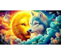 Fantasy-Village-with-Ailes d'ange Puzzle pour Adultes: 1000 Pièces en Carton Recyclé pour la Décoration 38x52cm/1000pcs