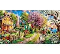 Fantasy-Village-with-Dog 1000 pièces Papier recyclé Puzzle Jeu Stimulant Cadeau Amusant & Activité Maison pour Adultes et Enfants de 12+ Ans 70x50/1000 pièces