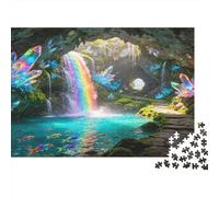 Fantasy Waterfall Crystal Cave Puzzle 1000 Pièces Puzzle pour Adultes Détente Concentration Décoration intérieure Cadeau Famille 52x38cm/1000pcs