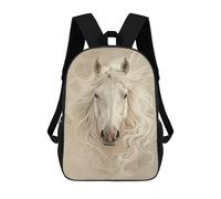 Fantasy White Horse Art Print Sacs À Dos Imprimés En 3D Pour Enfants 17inch Sacs À Dos Tendance Et Décontractés Pour La Journée, Sacs De Voyage, Sacs À Dos D'extérieur Pour Garçons Et Filles