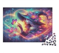 Fantasy Witch Art 100% Recycled Cardboard Cosmic Wolf Portrait 1000 Piece Puzzle for Adults The Impossible Challenge 38x26cm/1000pcs