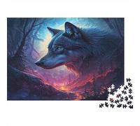 Fantasy Wolf Portrait Colourful Black Wolf Nebula Art 1000 Pcs Jigsaw Puzzles Adults Brain Development Classic Educational Games 38x26cm/1000pcs