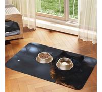 Fantasy Wolf Tapis d'alimentation pour animaux de compagnie avec dessus en polyuréthane absorbant l'eau et base en caoutchouc - Tapis antidérapant pour chien et chat, 30 x 45 cm