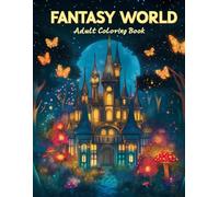 Fantasy World Adult Coloring Book: Magical Designs of Enchanting Fairies, Fancy Houses, Whimsical Castles for Mindfulness and Relaxation
