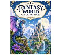 Fantasy World Coloring Book for Adults: Magical Castles, Enchanted Forests, Mystical Moons & Starry Realms for Relaxation and Mindfulness