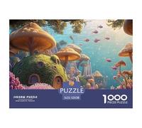 Fantasy World of Mushrooms 1000 Pcs Carton Premium Lot de Puzzles Underwater Dwelling Anti-Stress Jeu Familial Puzzles As Birthday Gifts 52x38cm/1000pcs