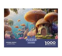 Fantasy World of Mushrooms 1000 Pcs Carton Premium Lot de Puzzles Underwater Dwelling Stimulant Et Éducatif Défi Unique Puzzles pour Adultes Et Enfants 52x38cm/1000pcs