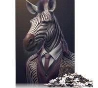 Fantasy Zebra Fancy Suit Puzzle 1000 Pieces Cadeau Unique Jeu Éducatif Défi Jouet À De Qualité Supérieure Peinture Art pour Adultes Et Enfants À Partir De 14 Ans 1000pcs (38x26cm)