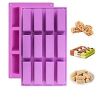 FantasyDay® 12 Cavités Ustensiles à pâtisserie Antiadhésif Moule en silicone Pour Muffins, gâteau au chocolat, moule à savons, Cupcake Et Gelée - Ustensile de cuisine en silicone plus épais de qualite superieur - Cubes