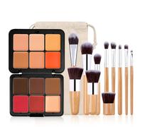 FantasyDay 12 Couleurs Makeup Fard à Joues Anti-Cernes Contouring Kit Crème Correcteur de Teint avec 11 Pinceaux Maquillage - Full Coverage Concealer Palette pour Les Cernes, Masque les Imperfections