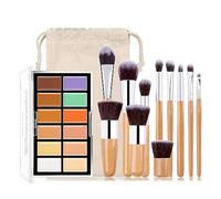 FantasyDay 12 Couleurs Professional Makeup Anti-Cernes Contouring Kit Crème Correcteur de Teint avec 11 Pinceaux Maquillage - Full Coverage Concealer Palette pour Les Cernes, Masque les Imperfections