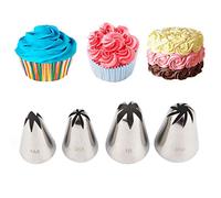 Fantasyday 5 pièces en acier inoxydable passepoil Conseils douilles pour décoration de gâteaux Fournitures Cookies Cupcake Décoration de glaçage Fournitures Kits de décoration de glaçage glaçage Conseils Set de pâtisserie outils #1