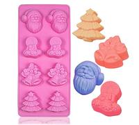 FantasyDay® 8 Cavités Ustensiles à pâtisserie Antiadhésif Moule en Silicone pour Muffins, gâteau au Chocolat, Moule à savons, Cupcake Et Gelée - Ustensile de Cuisine en Silicone - Forme de Noël Arbre