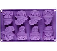 FantasyDay® Anti-adhésif Moule en Silicone pour Muffins, Cupcakes, Brownies, gâteaux, Pudding Bleu Foncé - Plat à Four en Silicone antidérapant très résistant, gâteau de Cuisson - Halloween Moule