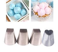 FantasyDay Douilles Pâtisserie, 4 Pièces Outils de Pâtisserie Accessoires de Décoration en Acier Inoxydable 304 - Décoration de Gâteaux Kit pour Tarte, Biscuit, Pâtisserie, Bonbon, Cupcakes et Cookies