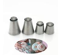 FantasyDay Douilles Pâtisserie, 4 Pièces Poche à Douille Accessoires de Décoration en Acier Inoxydable 304 - Décoration de Gâteaux pour Tarte, Biscuit, Pâtisserie, Bonbon, Gâteau, Cupcakes et Cookies