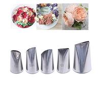 FantasyDay Douilles Pâtisserie, 5 Pièces Poche à Douille Accessoires de Décoration en Acier Inoxydable 304 - Décoration de Gâteaux pour Tarte, Biscuit, Pâtisserie, Bonbon, Gâteau, Cupcakes et Cookies