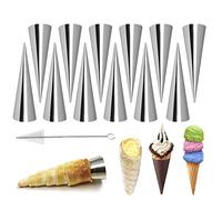 FantasyDay Lot de 12 tubes à cannoli antiadhésifs en acier inoxydable pour pâtisserie, croissant, coquilles de cannolis avec 1 pinceau de nettoyage