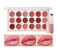 FantasyDay Lot de 18 gloss à lèvres imperméables et durables avec pinceau de maquillage, palette de gloss à lèvres, pour femme, hydratant, soin des lèvres, coffret cadeau