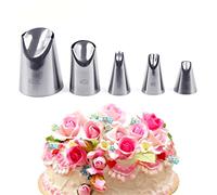 FantasyDay Lot de 5 douilles à douille en acier inoxydable Motif roses #3