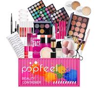 FantasyDay Xmas Coffret Maquillage Femme Kit de Maquillage Complet Mallette Maquillage Fille Adventskalender 2025 Makeup Set avec Ombres Paupière Rouge Lèvre Pinceaux Correcteur Mascara Fard à Joues