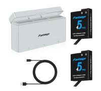 Fantasyo Osmo Action Batteries 2100mAh Lot de 2 pour DJI Osmo Action 5/4/3 Noir et Chargeur Rapide 3 Canaux