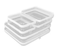 Fantasyon Lot de 6 étuis rigides transparents à fermeture éclair, organiseurs de maquillage et de toilette de voyage, sacs cosmétiques en plastique rigide pour le rangement, pochettes transparentes à
