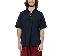 Fantazia - Chemise grande taille homme - Chemisette ethnique noire basique Izaho