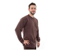 Fantazia - Chemise homme - Chemise coton leger marron Nepal boutons coco Gengis XL - (42-44)