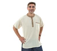 Fantazia - Chemise homme - Chemisette ethnique coton ecru Malisah XL - (42-44)