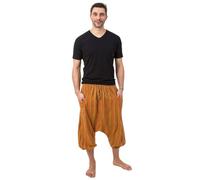 FANTAZIA Pantacourt saroual Grande Taille Baba Cool Kquew - Taille Unique Rayures Oranges