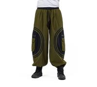 FANTAZIA Pantalon Cargo Unisexe Kaki Nomade Tupaya - Taille S au XXXL Kaki