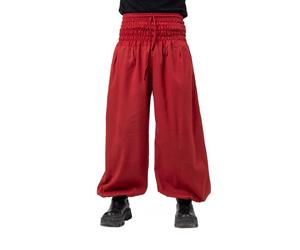 Fantazia - Pantalon large femme - Pantalon bordeaux large élastique Shanti Taille unique