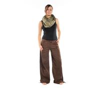 Fantazia - Pantalon yoga zen femme - Pantalon hybride marron uni