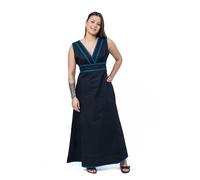 Fantazia - Robe grande taille - Robe longue ethnic chic lotus bleu Kamala M - (36-38)