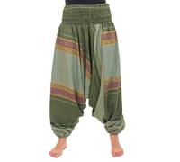 Fantazia - Sarouel grande taille femme - Pantalon sarouel vert sari brilliant du nepal alladin indien Taille unique
