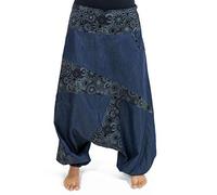 FANTAZIA Sarouel Mixte Jean Denim Soft Imprime Ethnic Graphic Original - Taille S au XXXL Bleu