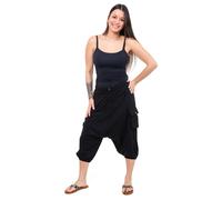 Fantazia - Sarouel pantacourt bermuda femme - Bermuda sarouel cargo jersey black Milhano S - (34-36)