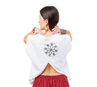 FANTAZIA T-Shirt Fluide Dos Ouvert croisé Lotusya - Taille S au XXXL Blanc/écru