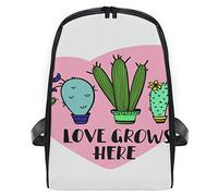 FANTAZIO Love Cactus Grows Sac à Dos Fin avec Fermeture Éclair pour Enfants