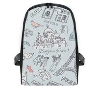 FANTAZIO Love France Sac à Dos Fin zippé Sac à Dos de Voyage pour Enfants