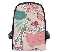 FANTAZIO Romantic Love in Paris Slim Sac à Dos zippé Sac à Dos de Voyage pour Enfants