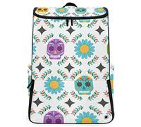 FANTAZIO Sac à Dos de Voyage pour Ordinateur Portable Motif crâne d'hallowmas Durable pour l'école, Le Camping en Plein air