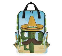 Fantazio Sac à Dos décontracté Motif Cactus avec Chapeau Mexicain
