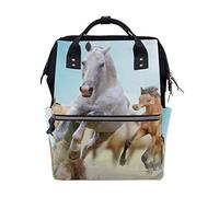 Fantazio Sac à dos en toile Motif cheval, course à pied sous ciel bleu